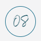 Handwritten “08” inside a light blue circle on a white background