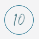 Handwritten “10” inside a thin blue circle on a white background