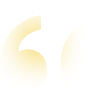 Two pale yellow quotation marks on a white background