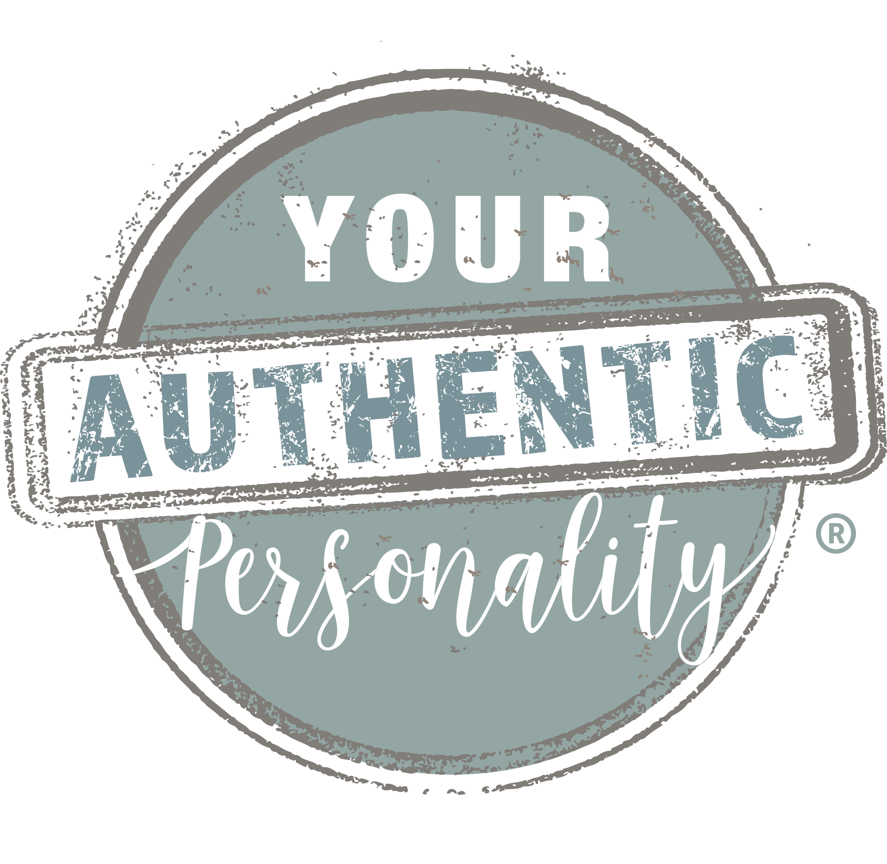Logo reading “Your Authentic Personality” in white text inside a gray circle.