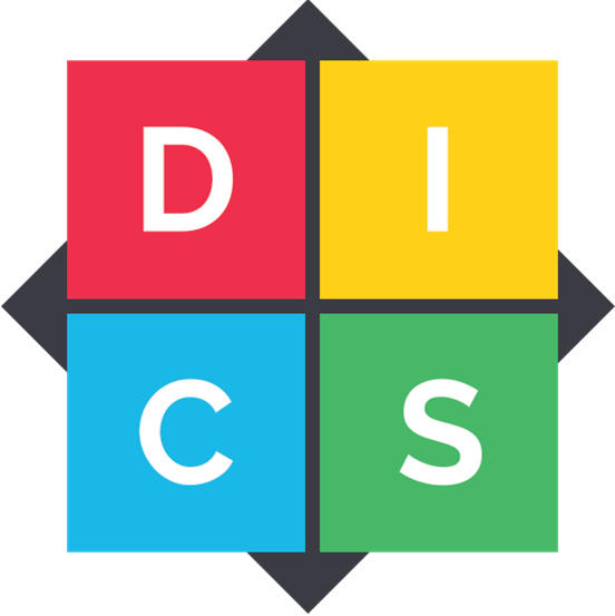 DI logo with four colored squares: red D, yellow I, blue C, and green S on a dark diamond background
