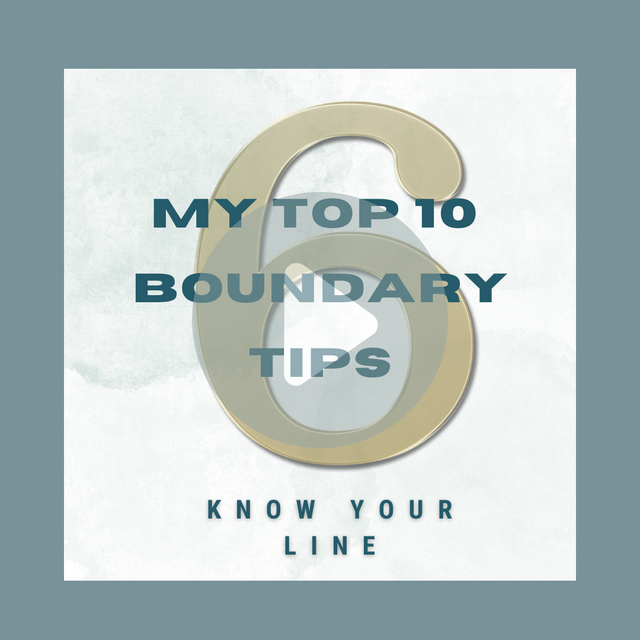 “MY TOP 10 BOUNDARY TIPS” text with a gold number 8 and “KNOW YOUR LINE” on a light background