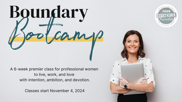 Boundary Bootcamp webinar promo with woman holding a laptop on a light gray background, Nov. 4, 2024