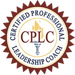 Round red-and-gold CPLC Certified Professional Leadership Coach seal logo