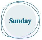 Blue circular logo with the word “Sunday” in teal on a white background