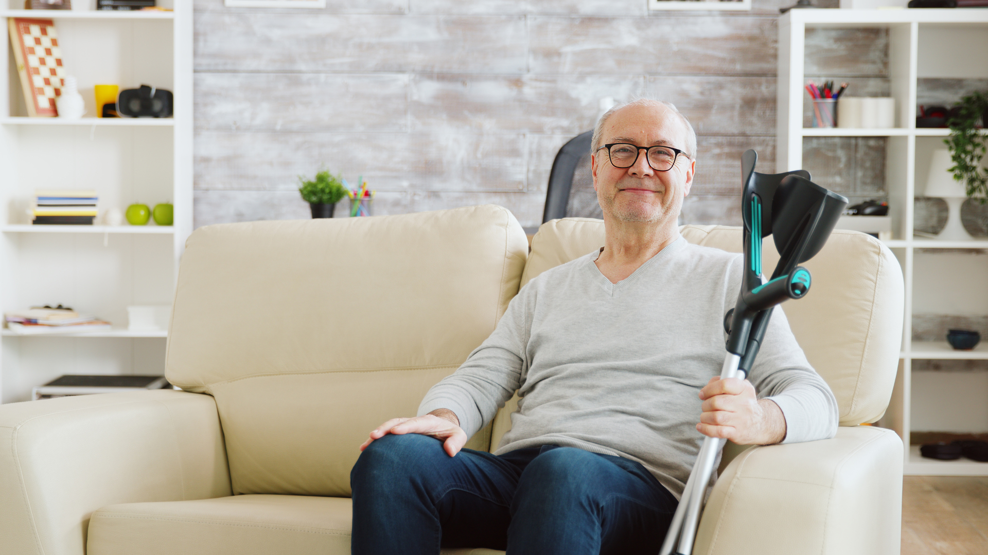a man on a couch
 