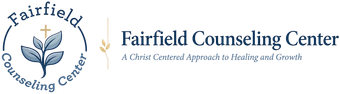Fairfield Counseling Center logo with leaf emblem and blue text on white background