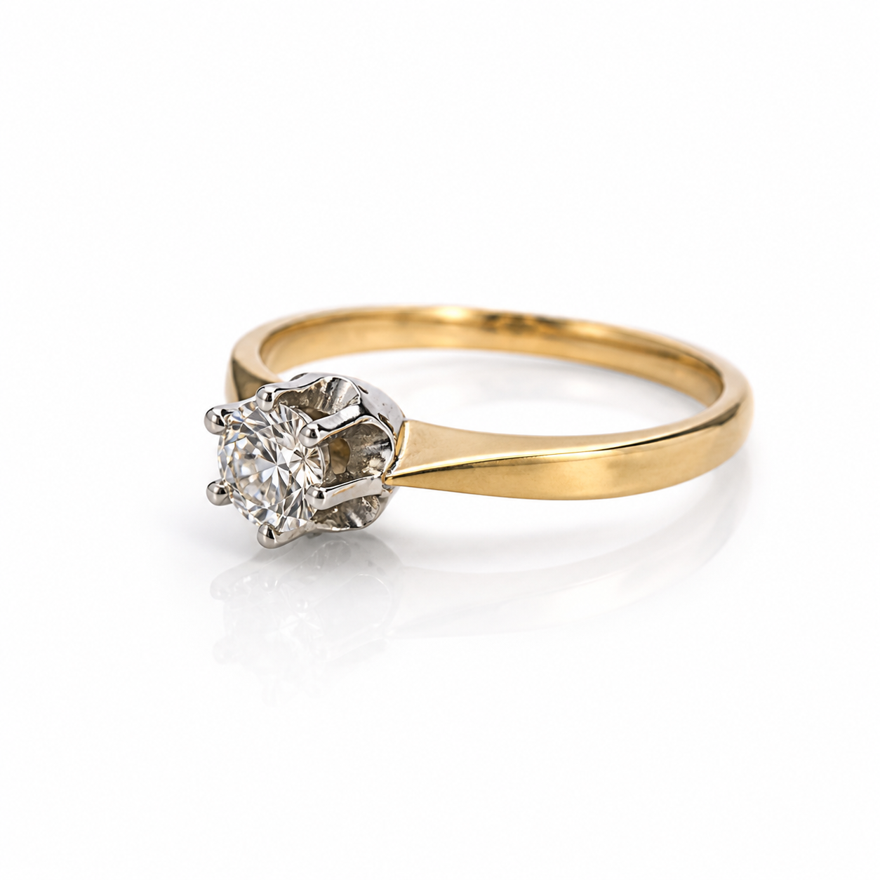 Eclat spiegel chaton ring 0.10ct G/WS maat 17,5 Juwelier Schouten Middenwaard