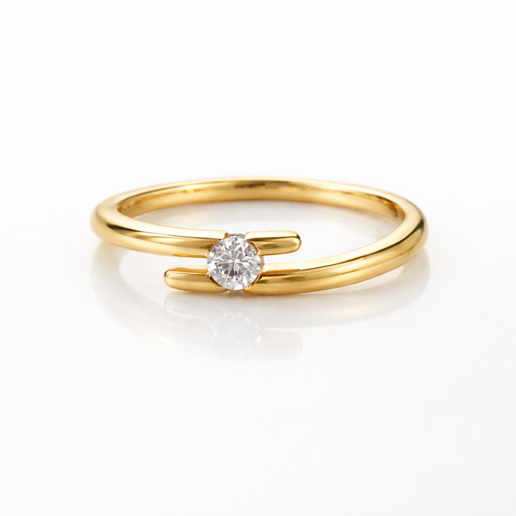 Geelgouden ring 0.15ct Juwelier schouten Middenwaard