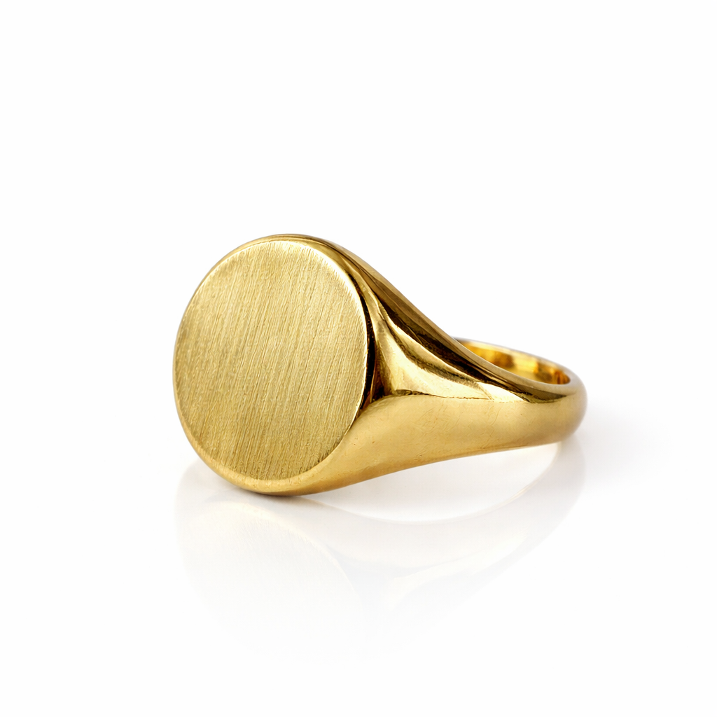 Gouden massieve zegelring maat 19,5 Juwelier Schouten