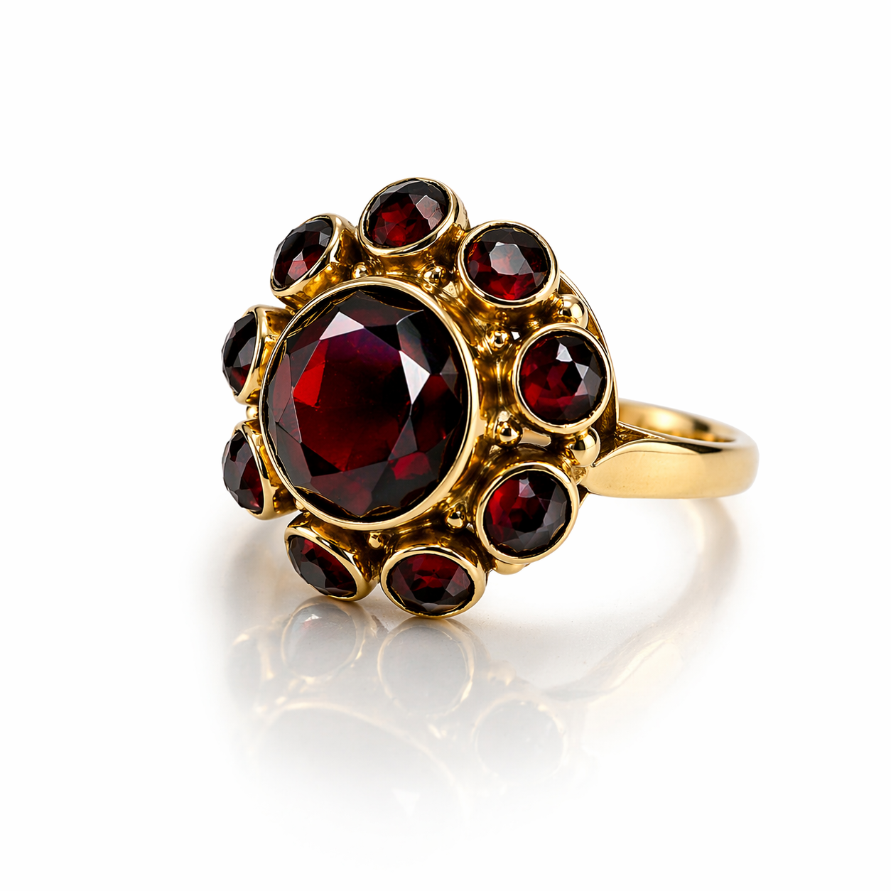 Granaat ring 14k goud maat 18 Juwelier Schouten Middenwaard