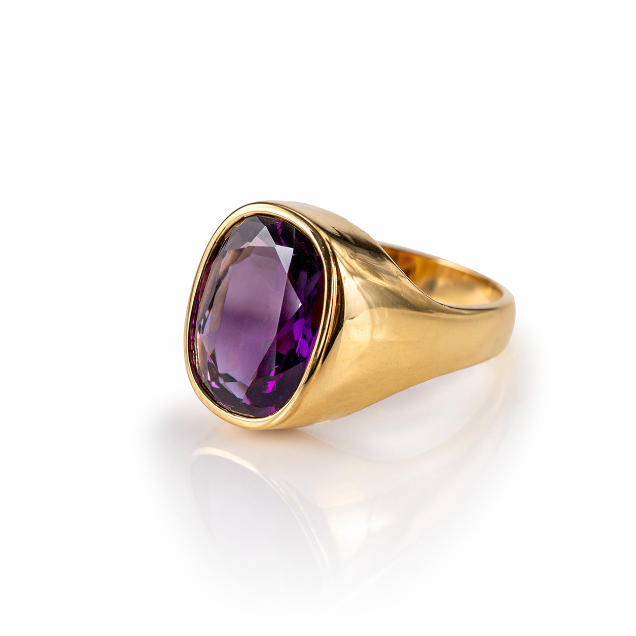 Gouden ring met amethist maat 17 Juwelier Schouten Middenwaard