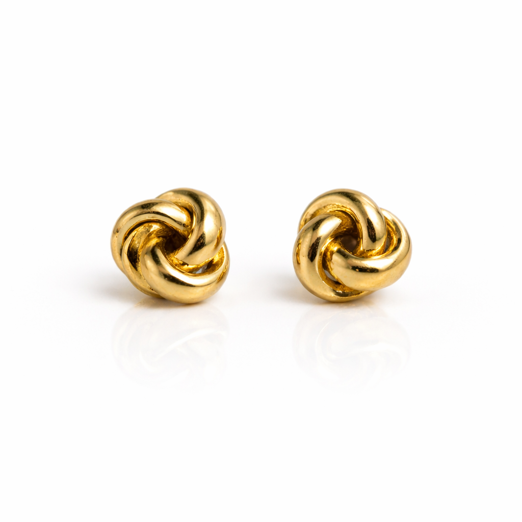 Knoop oorstekers 4mm 14k goud Juwelier Schouten Middenwaard