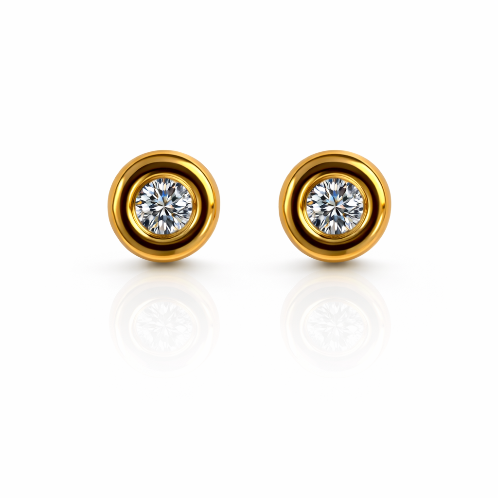 Oorsteker rond diamant 14k goud Juwelier Schouten Middenwaard
