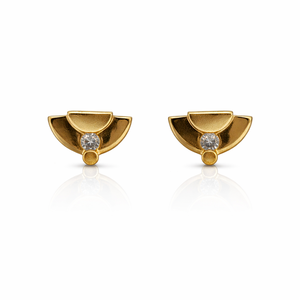 Oorstekers fantasie goud met zirkonia Juwelier Schouten Middenwaard