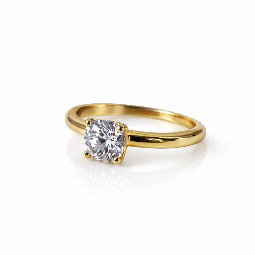 Ring goud solitair zirkonia maat 17 Juwelier Schouten Middenwaard