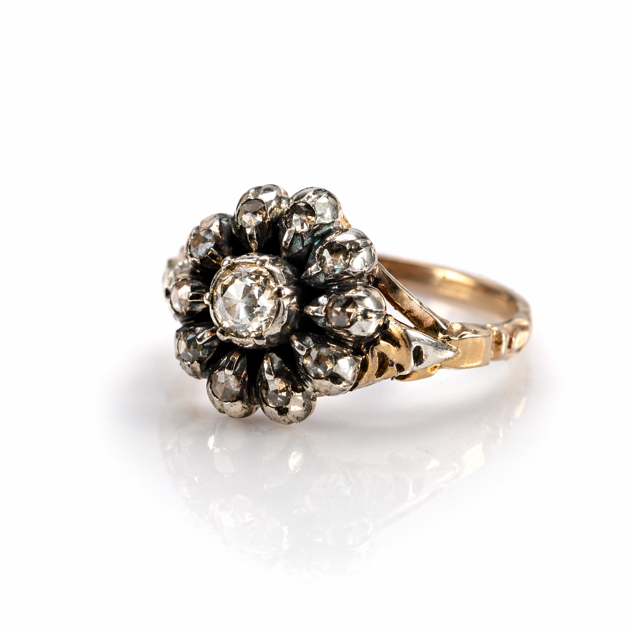 Ring roos diamant 14k bicolor maat 16 Juwelier Schouten Middenwaard
