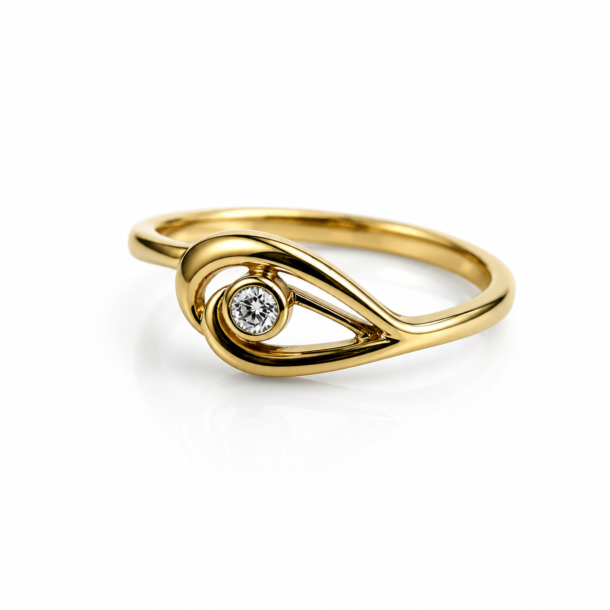 Ring goud 14k met zirkonia maat 17,5 Juwelier Schouten Middenwaard