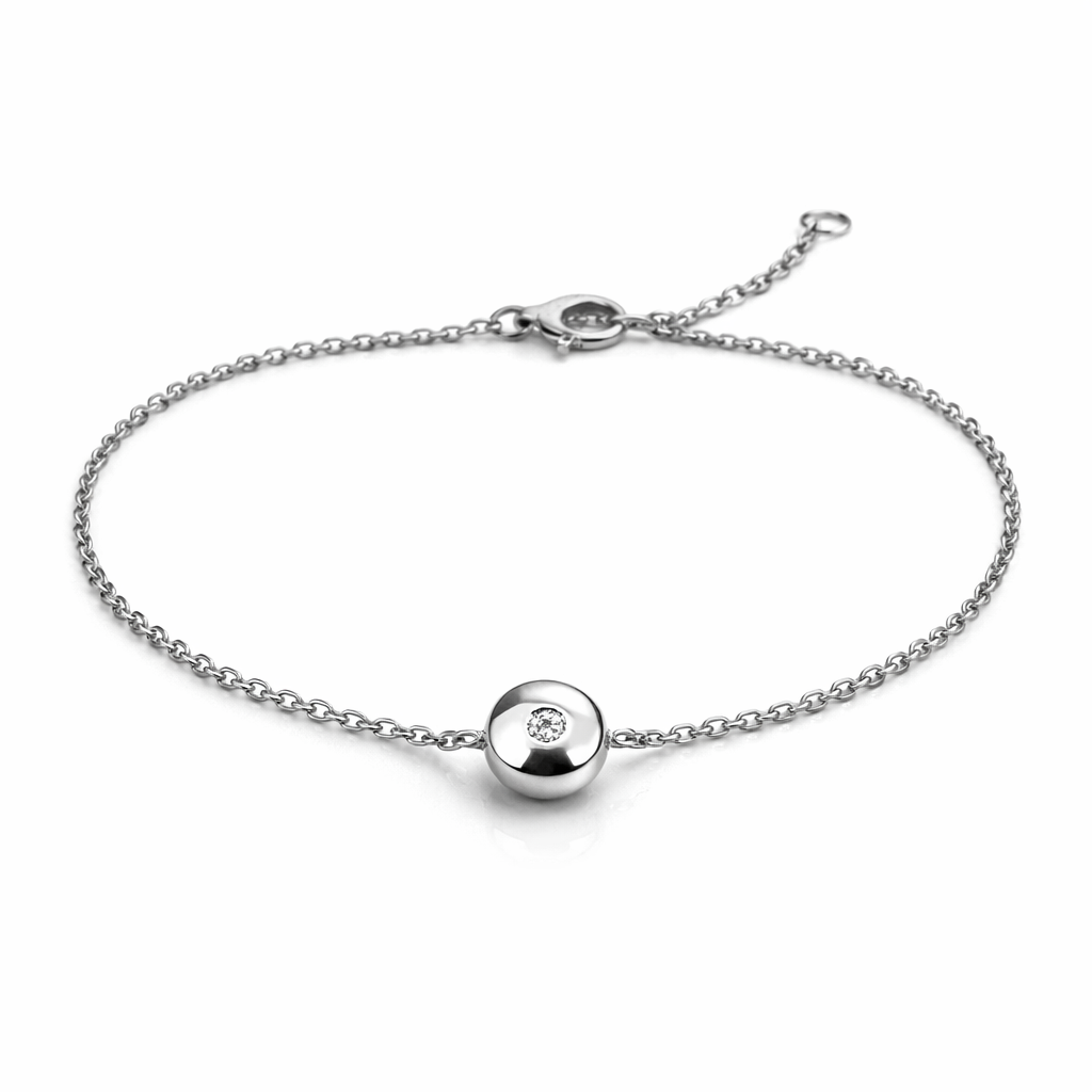 Witgouden armband met zirkonia op 2 lengtes Juwelier Schouten Middenwaard