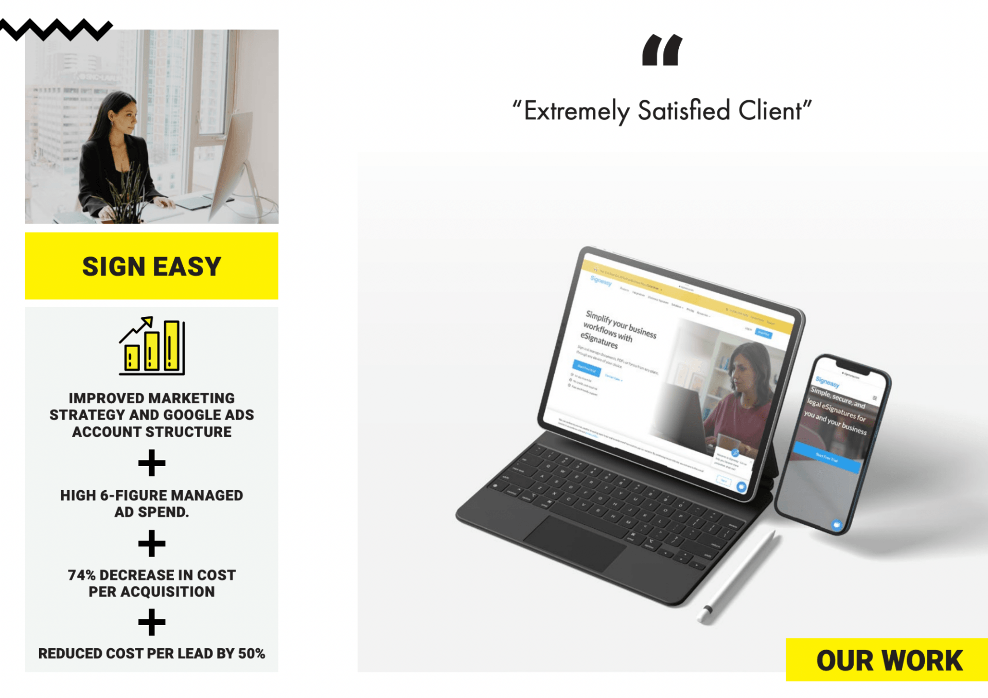 Apex Ad Agency: Visual Success & Satisfied SignEasy Client, Demonstrating Effective Collaboration