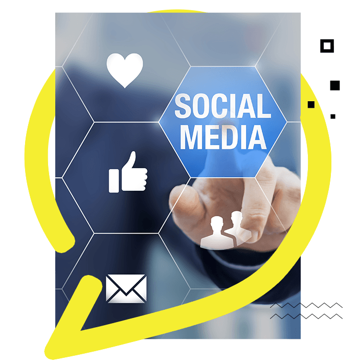 Apex Ad Agency's Social Media Presence: Vibrant icons representing usual symbols, showcasing our engagement expertise.
