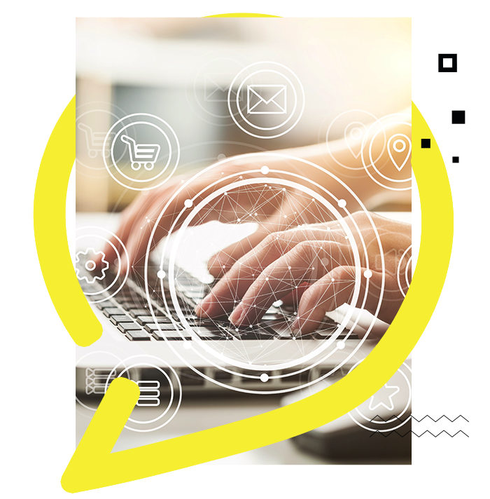 Person Typing On A Laptop, Showcasing Apex Ad Agency's Marketing Automation services.