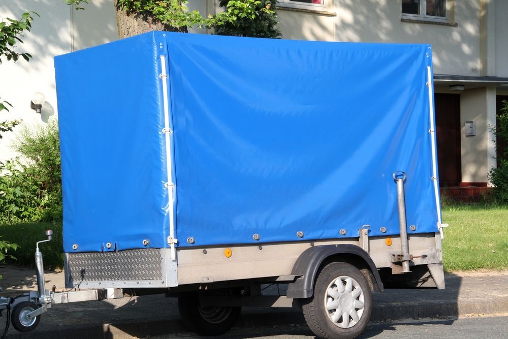 Blue-covered Box Trailer — GC Custom Fabrication in Coomera, QLD