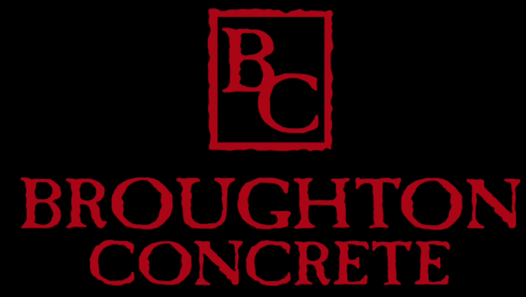 Broughton Concrete logo in grayscale with stylized BC monogram and company name
