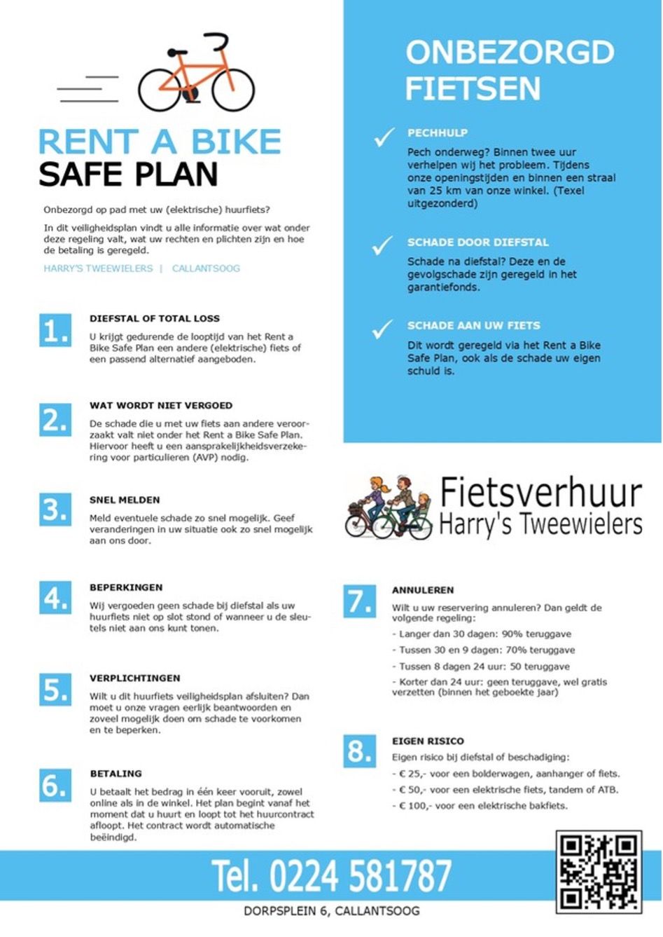 Poster voor fietsverhuur met een 