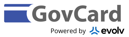 The govcard logo is powered by evolv.