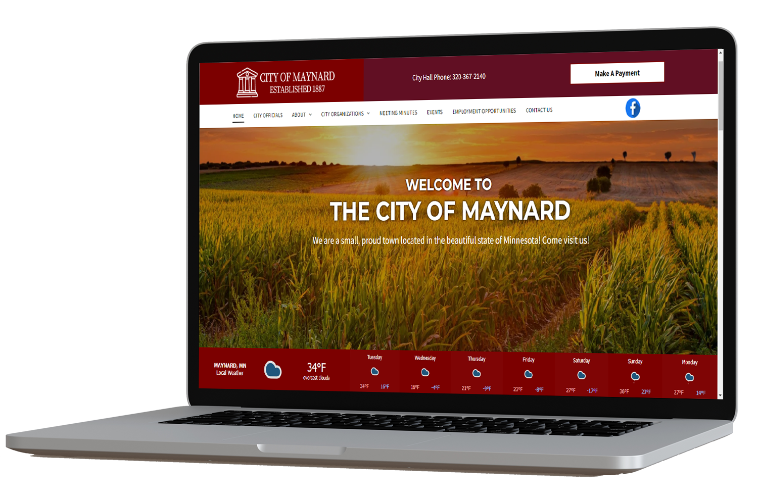 Laptop View Of Website