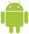Green Android robot logo with white eyes and antenna.