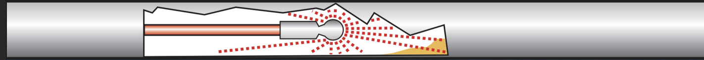 Small technical diagram with a red line graph and arrow markings inside a rectangular frame.