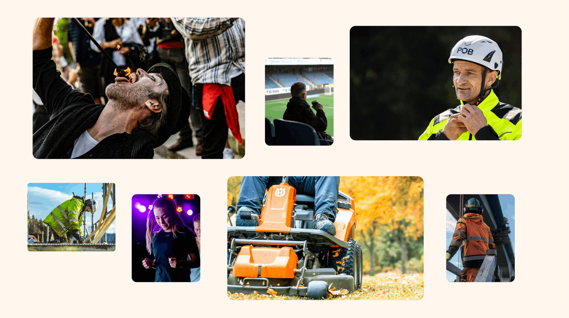 Bildecollage av referansebilder