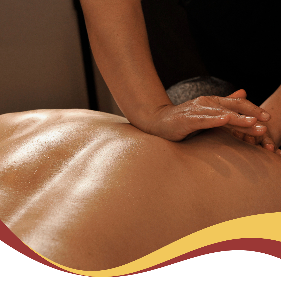 A person is getting a massage on their back