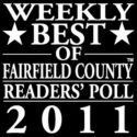 Weekly Best of Fairfield County Readers Poll 2011 logo in black and white with stars