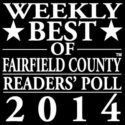 Weekly Best of Fairfield County Readers' Poll 2014 logo in black and white with stars and bold text