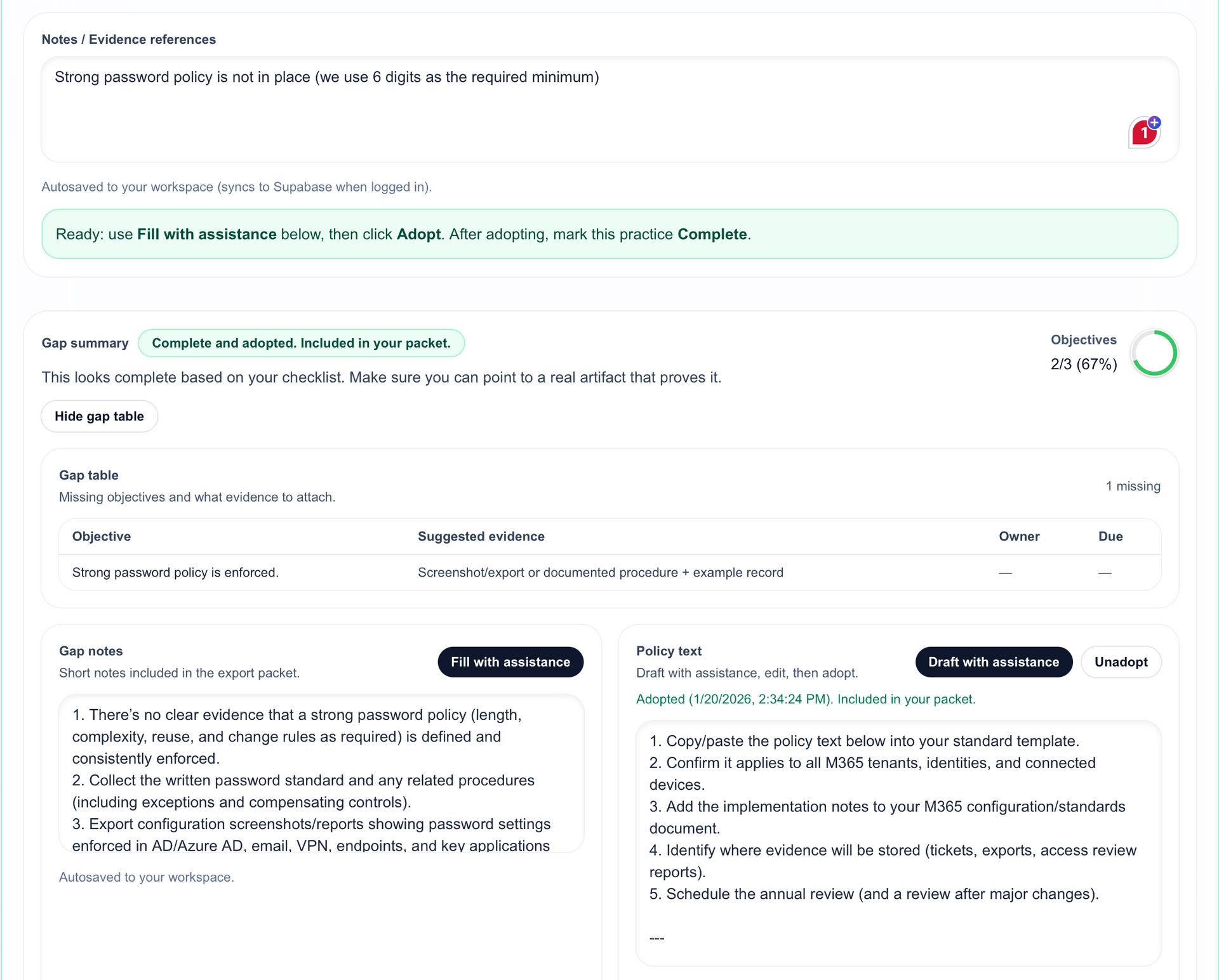 Remediation and policy creation workflow