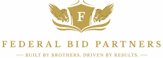Federal Bid Partners logo with gold wings, shield, and a banner reading “Built by Brothers, Driven by Results.”