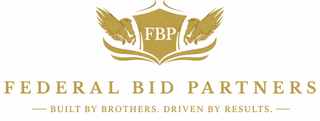 Federal Bid Partners logo with gold wings, shield, and a banner reading “Built by Brothers, Driven by Results.”