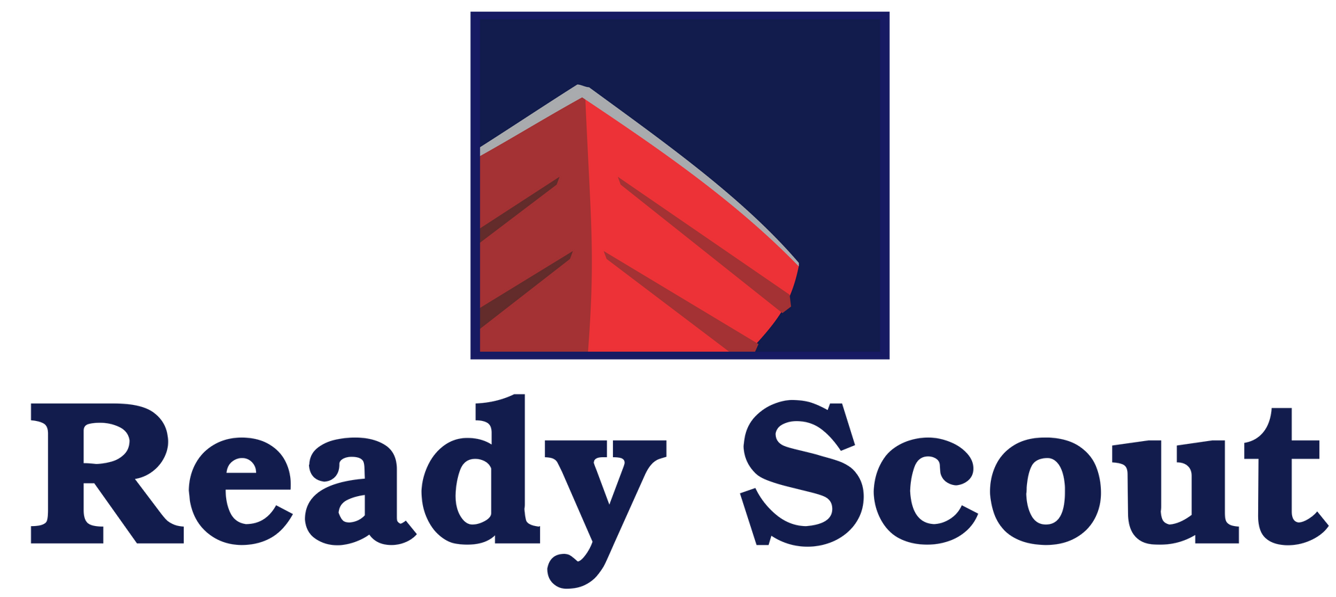 Logo: Red boat icon in a dark blue square above the text