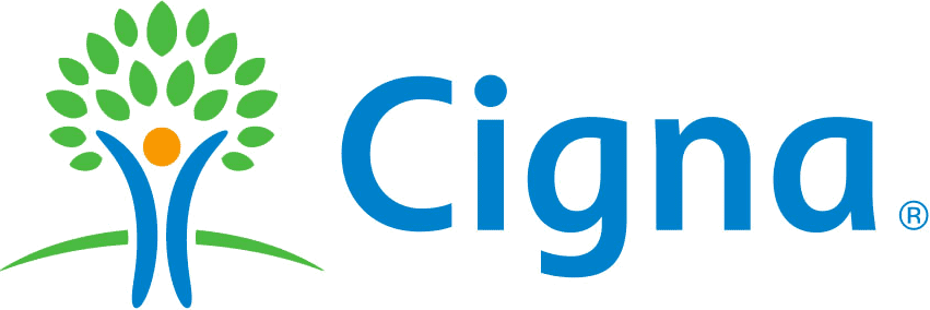 Cigna logo: a tree with a human figure in its trunk, and the word 