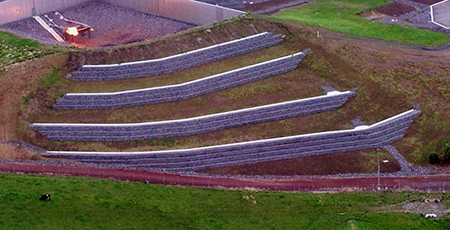 An Aerial View Of A Concrete Retaining Wall On A Hillside – Warrnambool, VIC - McKinnon Quarries & Civil