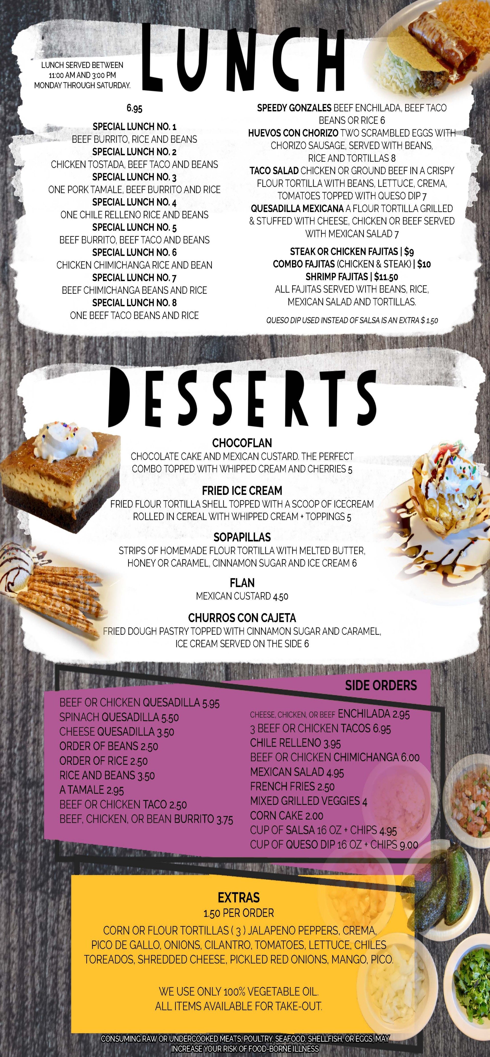 Menu St. Peters, MO Mi Mexico Lindo Mexican Grill