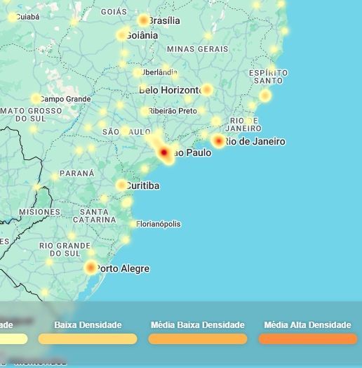 Mapa Brasil com Mapa de Calor