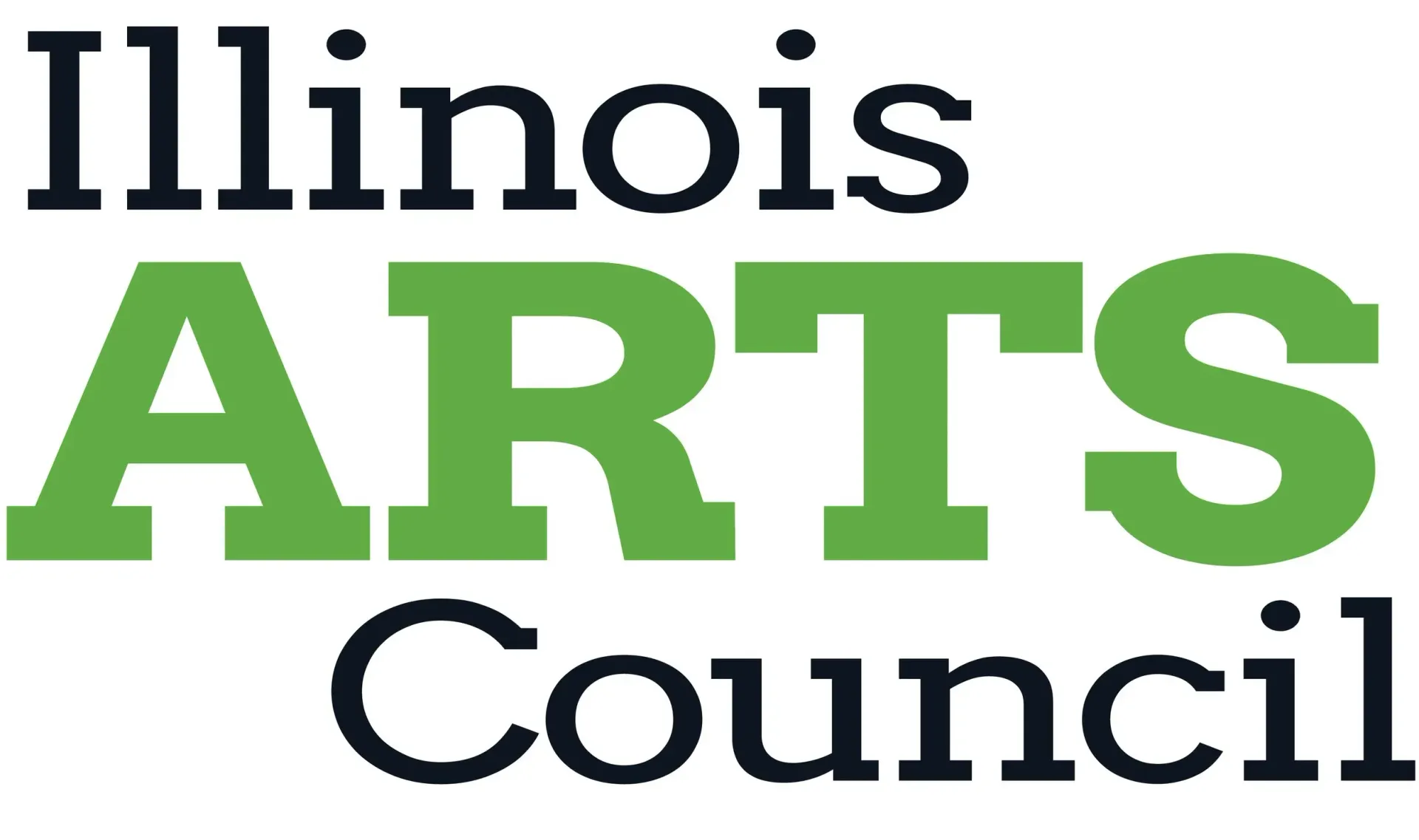 Illinois Arts Council logo with black and green text