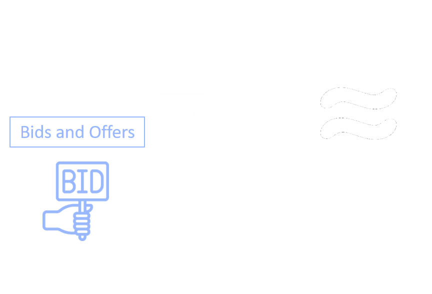 A graph of the muni pricing methodology process, highlighting Bids and Offers.