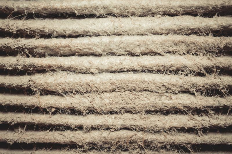 Filter with lots of dust and debris