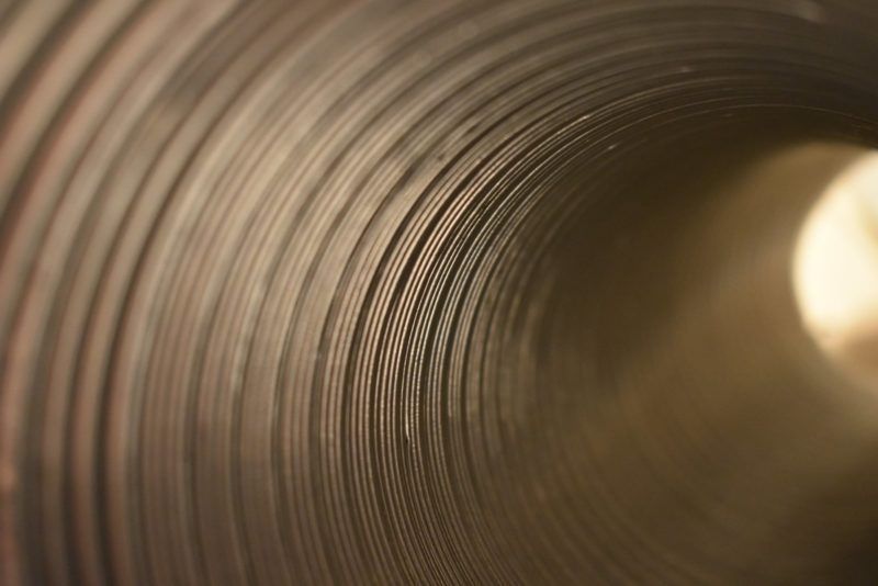 Inside a metal ductwork