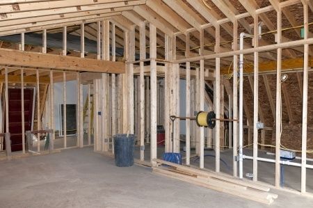 Interior view of a building under construction
